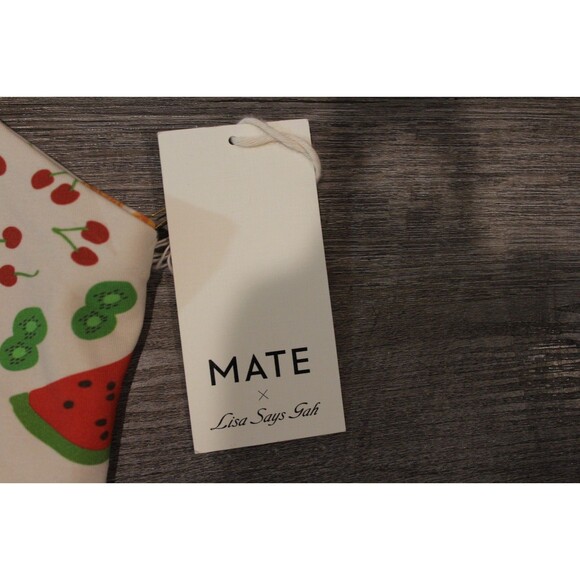 Mate the Label Women's Organic Stretch Sports Bra WHITE FRUIT  XL LISA SAYS GAH - Picture 5 of 5